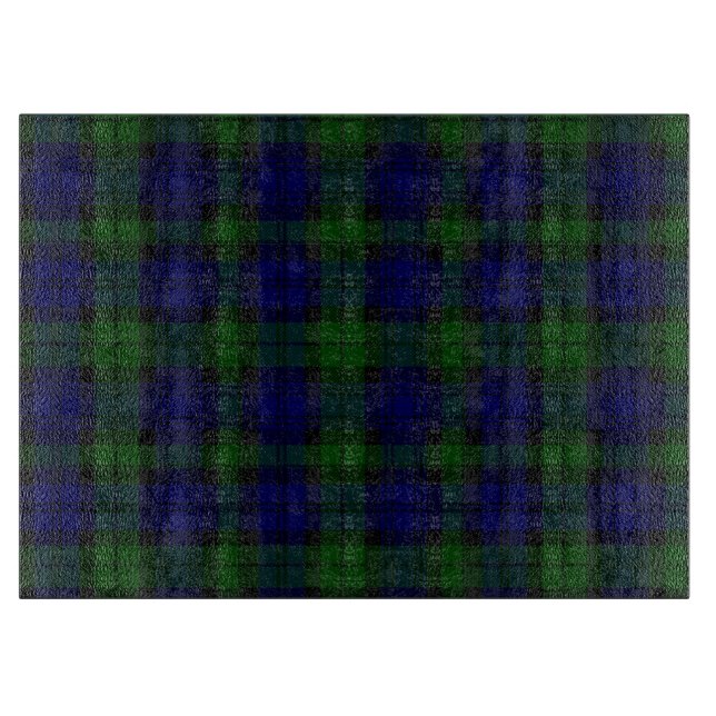 Black Watch Tartan Blue Green Plaid Cutting Board (Front)