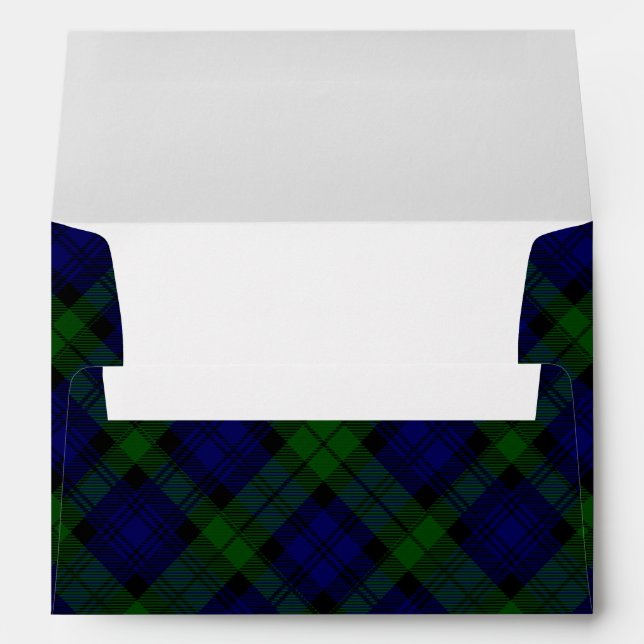Black Watch Tartan Blue Green Plaid Envelope (Back (Bottom))