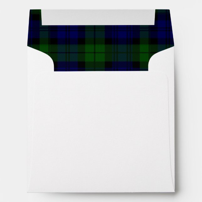 Black Watch Tartan Blue Green Plaid Envelope (Back (Bottom))