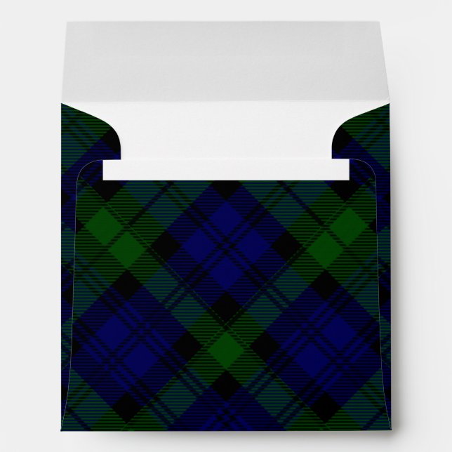 Black Watch Tartan Blue Green Plaid Envelope (Back (Bottom))