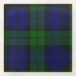 Black Watch Tartan Blue Green Plaid Glass Coaster<br><div class="desc">Black Watch Clan Tartan Blue Green Plaid</div>