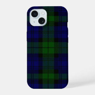Black Watch Tartan Blue Green Plaid iPhone 15 Case