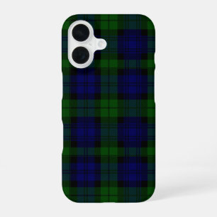 Black Watch Tartan Blue Green Plaid iPhone 16 Case
