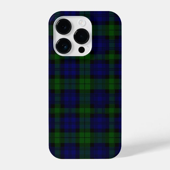 Black Watch Tartan Blue Green Plaid iPhone Case (Back)