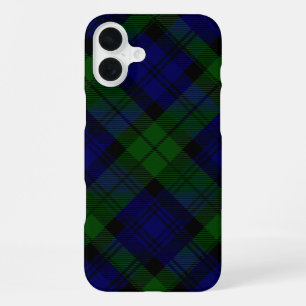 Black Watch Tartan Blue Green Plaid iPhone 16 Plus Case