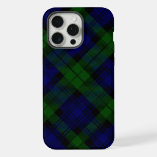 Black Watch Tartan Blue Green Plaid iPhone 15 Pro Max Case