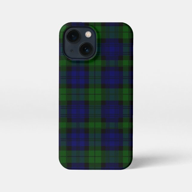 Black Watch Tartan Blue Green Plaid iPhone Case (Back)