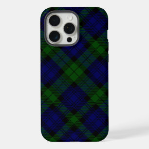 Black Watch Tartan Blue Green Plaid iPhone 15 Pro Max Case
