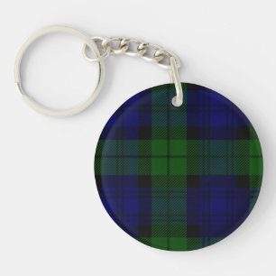 Black Watch Tartan Blue Green Plaid Key Ring