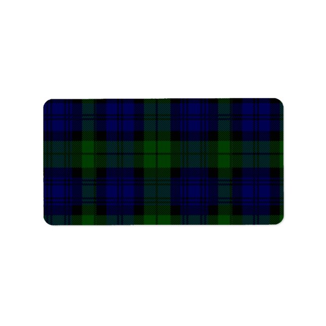 Black Watch Tartan Blue Green Plaid Label (Front)