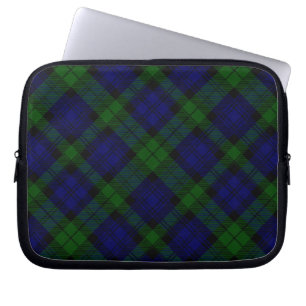 Black Watch Tartan Blue Green Plaid Laptop Sleeve
