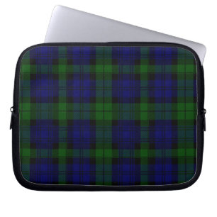 Black Watch Tartan Blue Green Plaid Laptop Sleeve