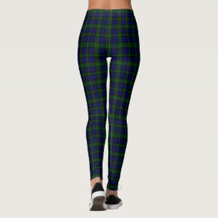 Black Watch Tartan Blue Green Plaid Leggings