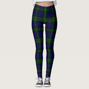 Black Watch Tartan Blue Green Plaid Leggings