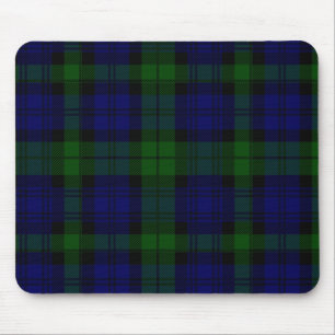 Black Watch Tartan Blue Green Plaid Mouse Mat