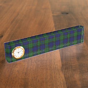 Black Watch Tartan Blue Green Plaid Nameplate
