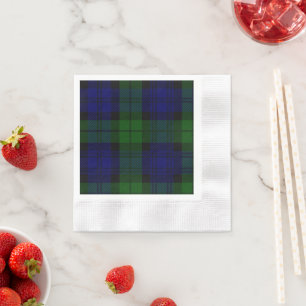Black Watch Tartan Blue Green Plaid Napkin
