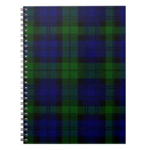 Black Watch Tartan Blue Green Plaid Notebook