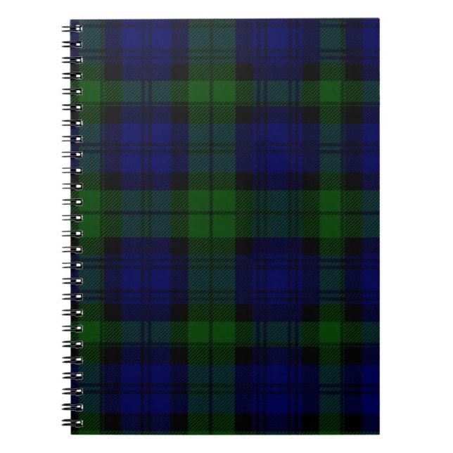 Black Watch Tartan Blue Green Plaid Notebook (Front)