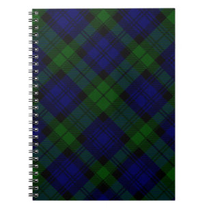 Black Watch Tartan Blue Green Plaid Notebook