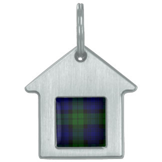 Black Watch Tartan Blue Green Plaid Pet Tag