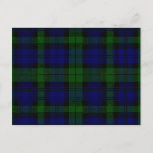Black Watch Tartan Blue Green Plaid Postcard