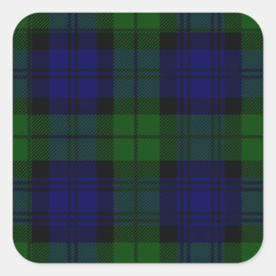 Black Watch Tartan Blue Green Plaid Square Sticker