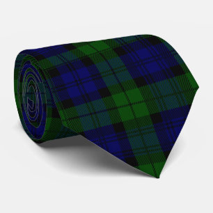 Black Watch Tartan Blue Green Plaid Tie