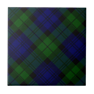 Black Watch Tartan Blue Green Plaid Tile