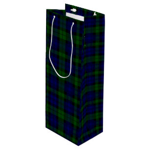 Black Watch Tartan Blue Green Plaid Wine Gift Bag