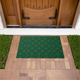 Black Watch Tartan Fabric Pattern Doormat