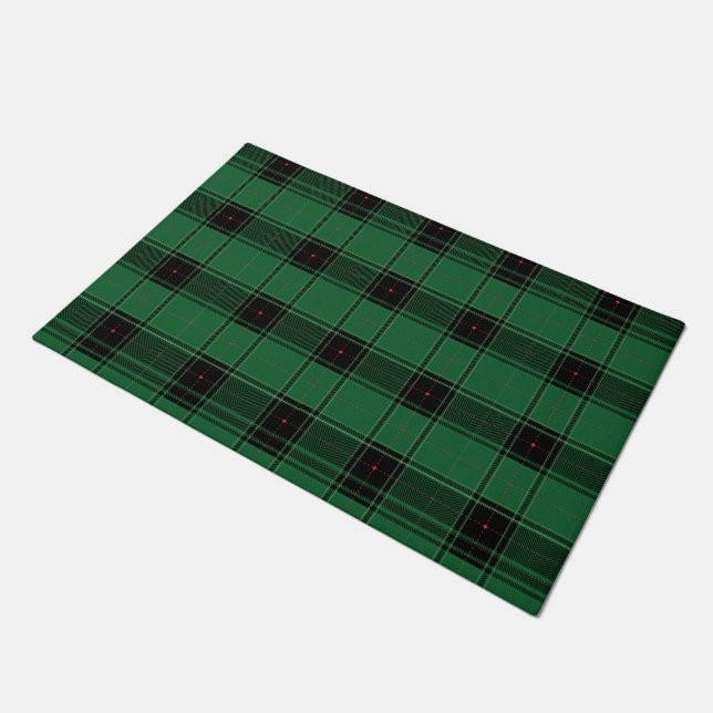  Black Watch Tartan Fabric Pattern Doormat (Angled)