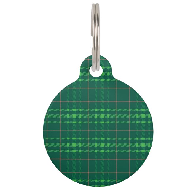 Black Watch Tartan Fabric Pattern Pet Tag (Back)