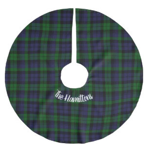 Black Watch Tartan Plaid Christmas Customisable  Brushed Polyester Tree Skirt