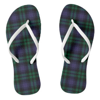 Black Watch Tartan, Plaid Flip Flops