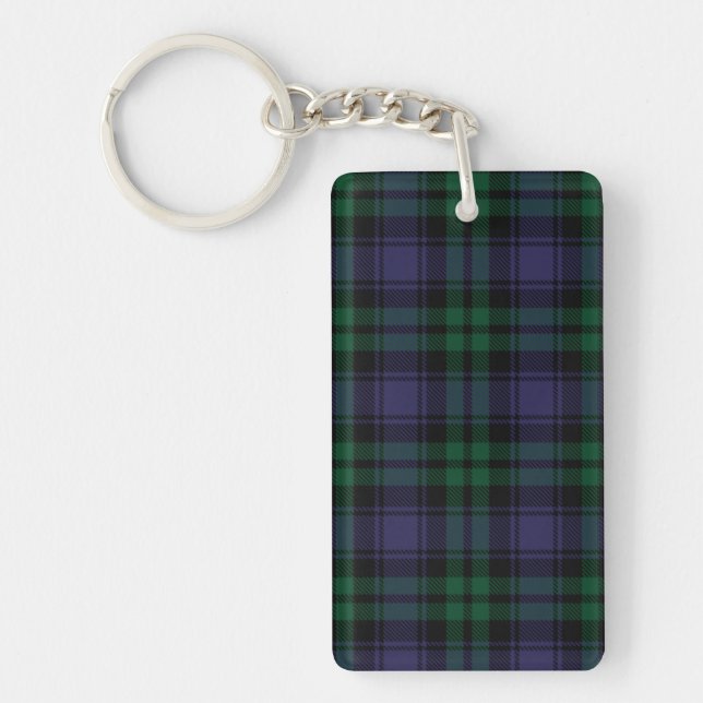 Black Watch Tartan, Plaid Key Ring (Front)