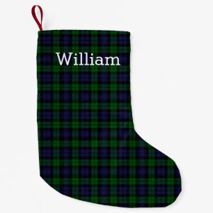 Black Watch Tartan Plaid Personalised Small Christmas Stocking