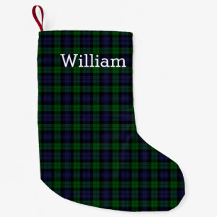 Black Watch Tartan Plaid Personalised Small Christmas Stocking