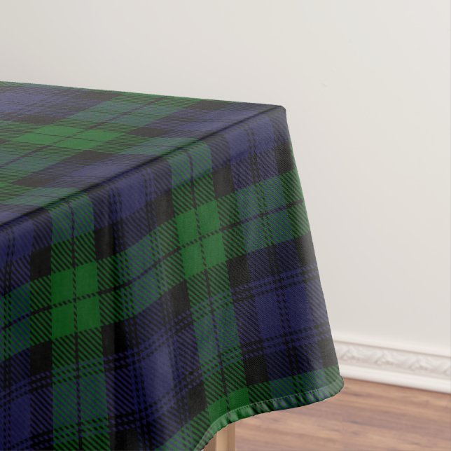 Black Watch Tartan Plaid Scottish Plaid Pattern Tablecloth (In Situ)