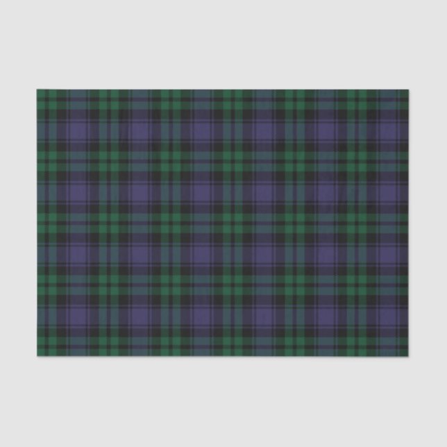 Black Watch Tartan, Plaid Tissue Paper (Front)