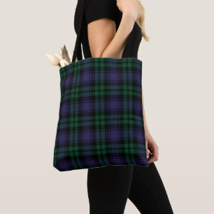 Black Watch Tartan, Plaid Tote Bag