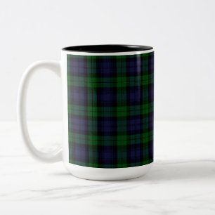 Black Watch Tartan Plaid Two-Tone Coffee Mug