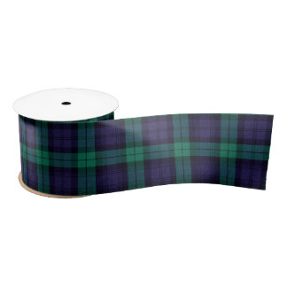 Black Watch Tartan Satin Ribbon