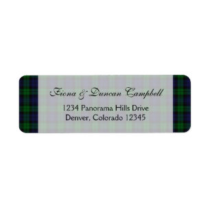 Black Watch Tartan Scottish Return Address
