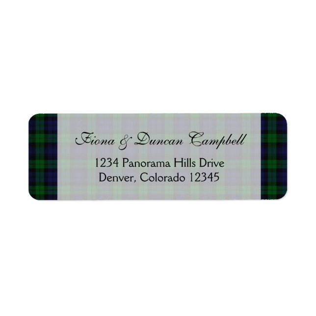 Black Watch Tartan Scottish Return Address (Front)