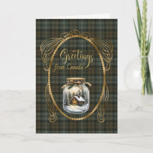 Black Watch Weathered Scottish Tartan Greetings  Holiday Card