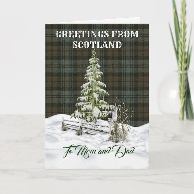 Black Watch Weathered Tartan Sister Christmas Holiday Card (Front)