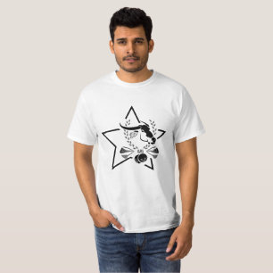 Black Water Buffalo Carabao in a Black Star T-Shirt