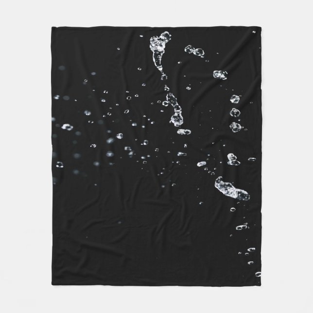 Black water drop marble fleece blanket (Front)