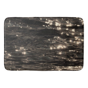 Black water gold glint bathmat